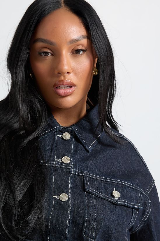 boohoo Plus Deep Turn Up Cuff Denim Jacket