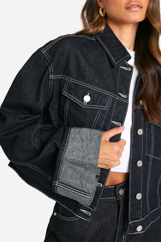 Tall Indigo Deep Turn Up Cuff Denim Jacket