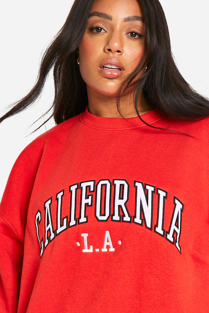 Plus California Applique Oversized Sweatshirt