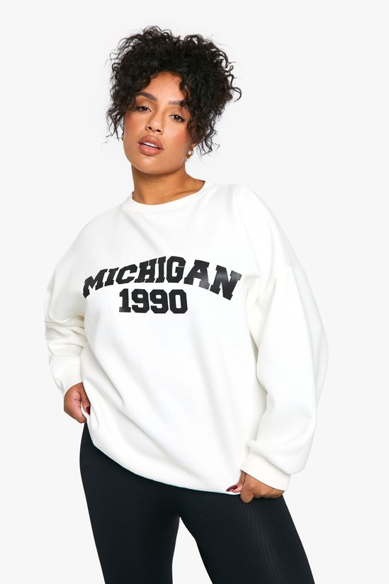 Plus Michigan Crew Neck Sweatshirt