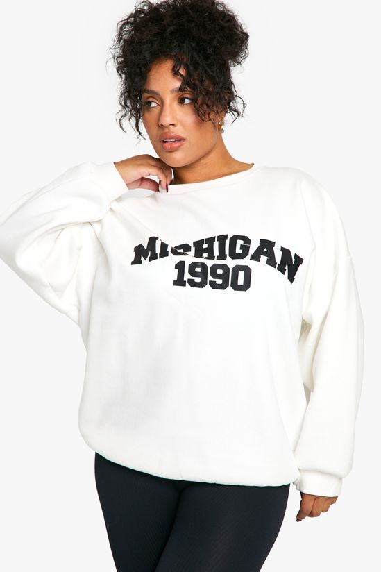 Plus Michigan Crew Neck Sweatshirt