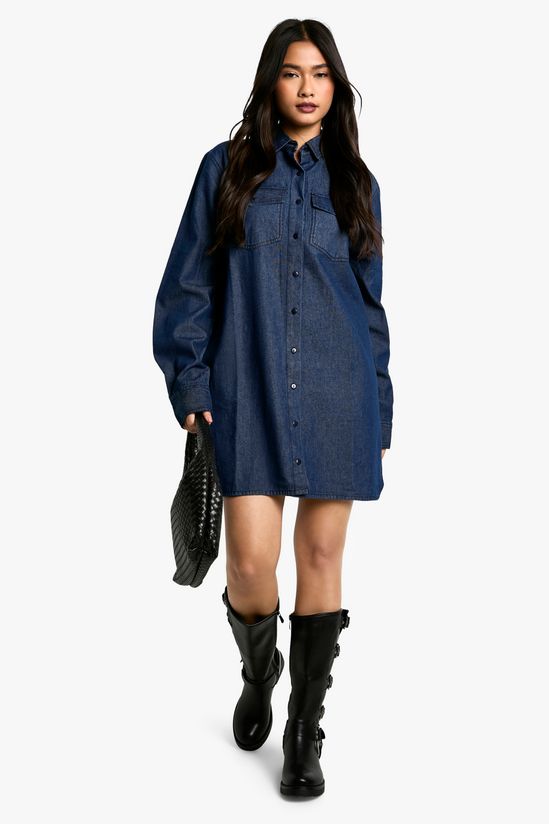 Denim Oversized Shirt Dress