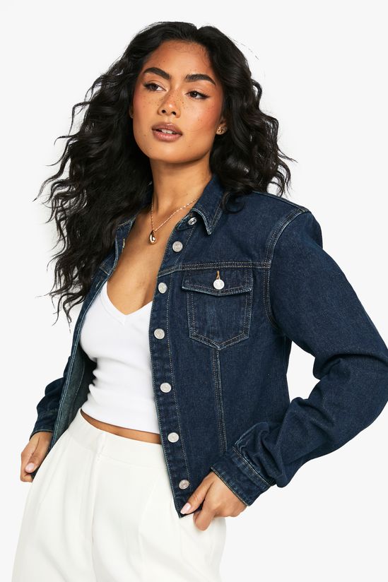 Shoulder Pad Detail Denim Jacket