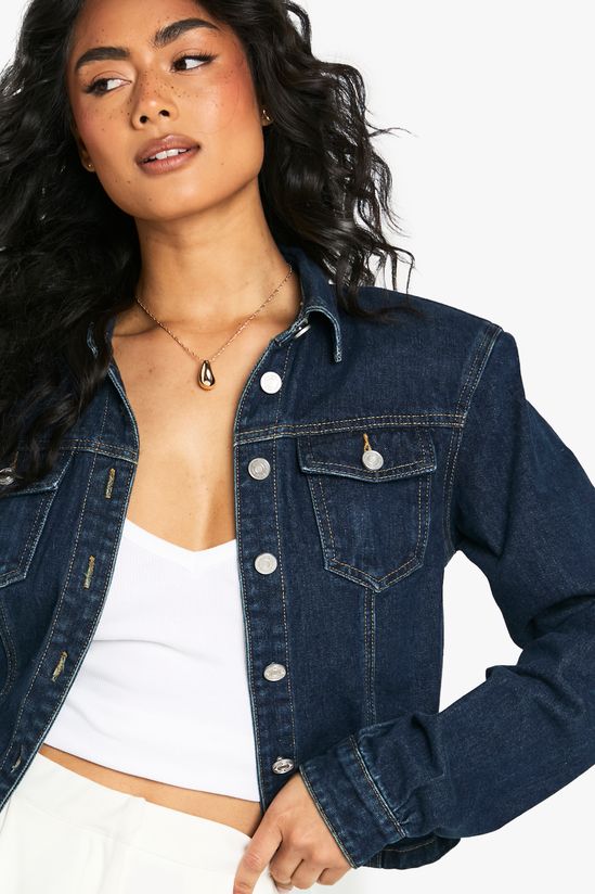 Shoulder Pad Detail Denim Jacket