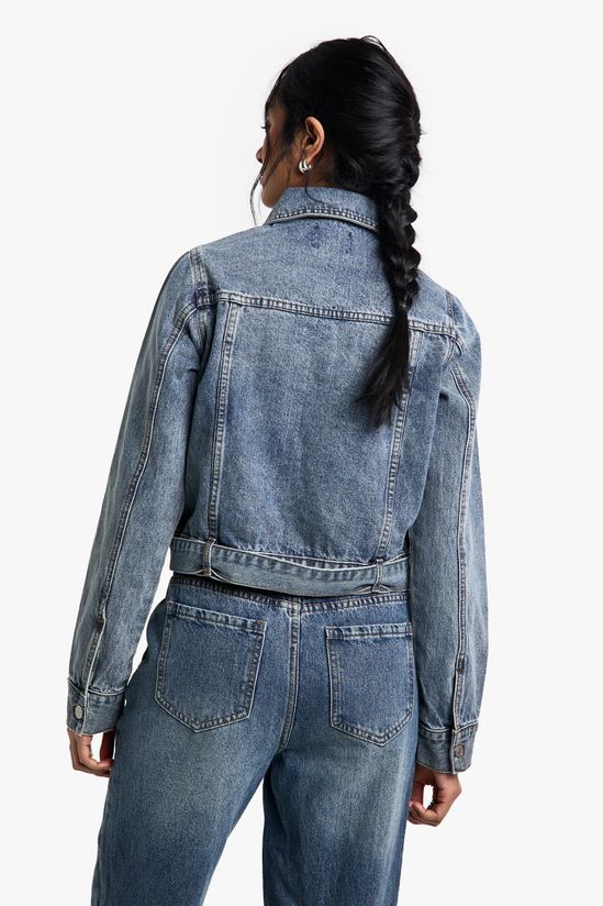 Western Buckle Detail Denim Jacket