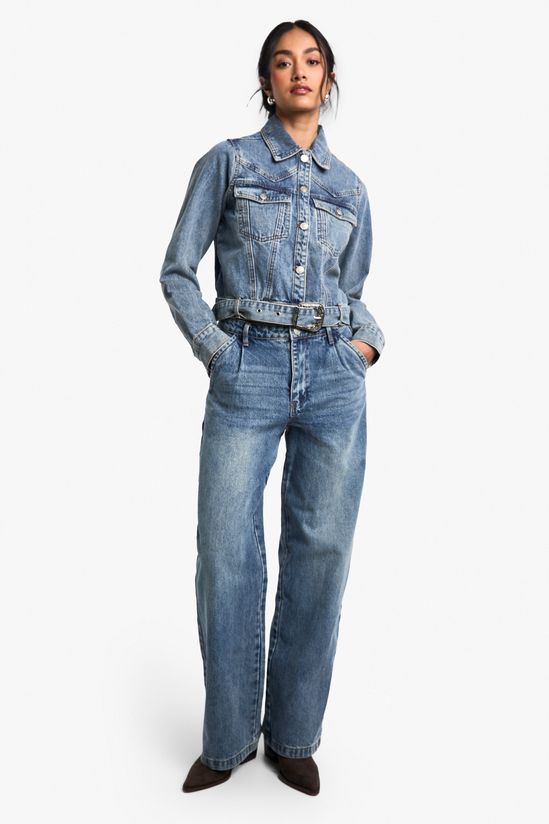 Western Buckle Detail Denim Jacket