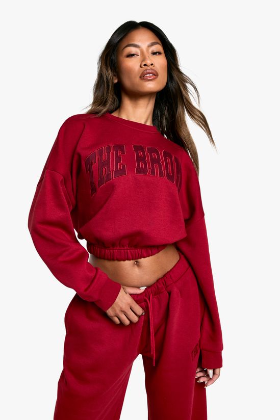 The Bronx Applique Oversized Cropped Sweatshirt