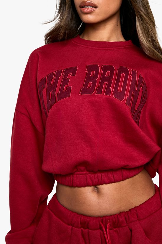 The Bronx Applique Oversized Cropped Sweatshirt