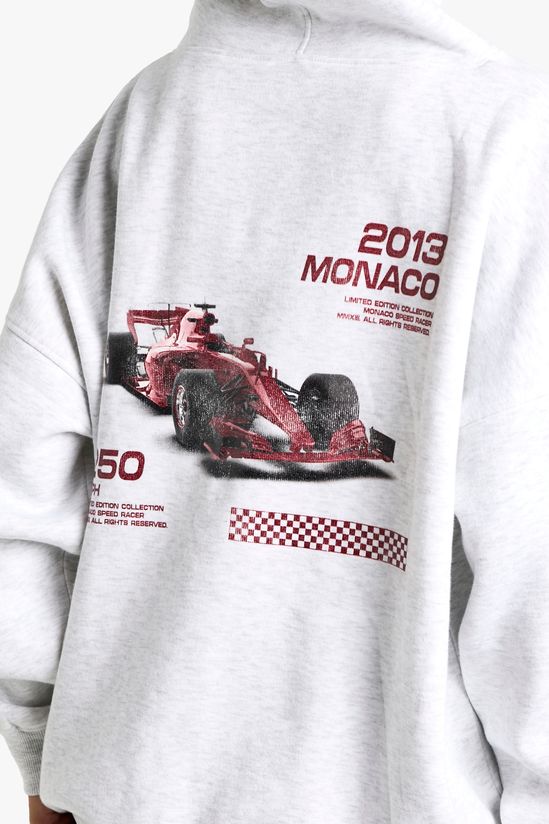 Racing Car Printed Oversized Hoodie