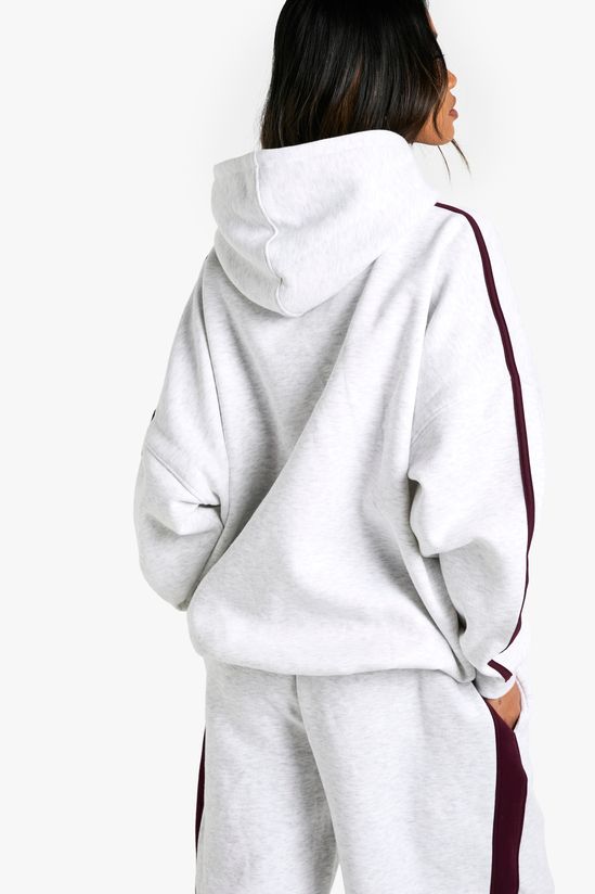 18 Print Side Striped Oversized Hoodie