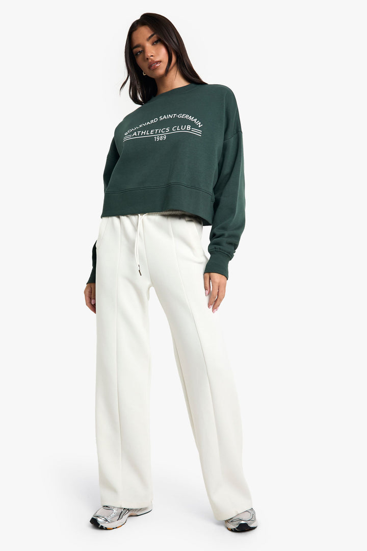 Saint Germain Athletics Club Slogan Boxy Crop Sweatshirt