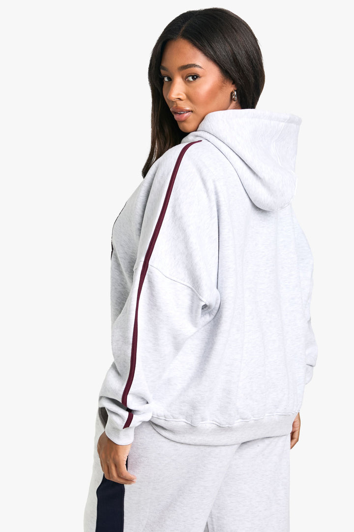 boohoo Plus 18 Print Side Striped Oversized Hoodie