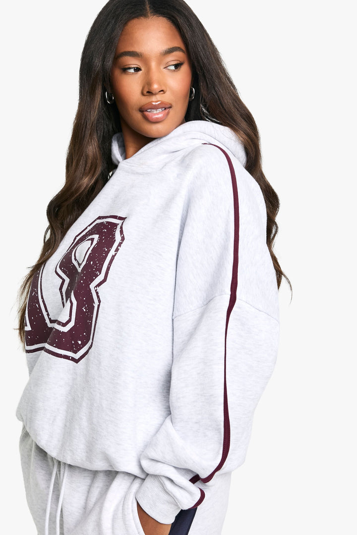 boohoo Plus 18 Print Side Striped Oversized Hoodie