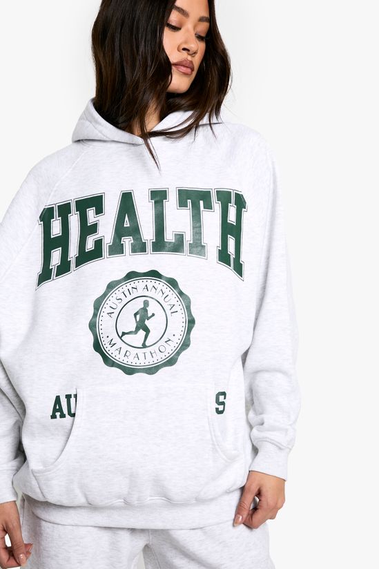 boohoo Tall Health Graphic Printed Oversized Hoodie