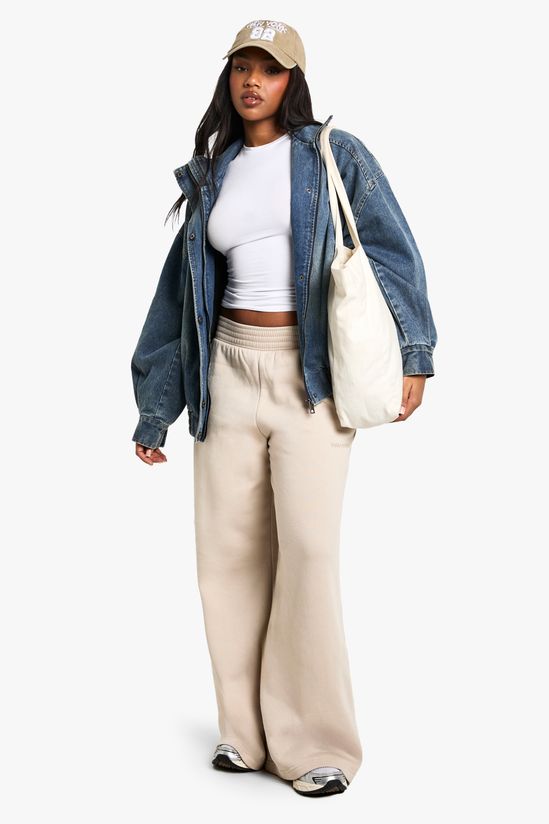 Denim Oversized Bomber Jacket