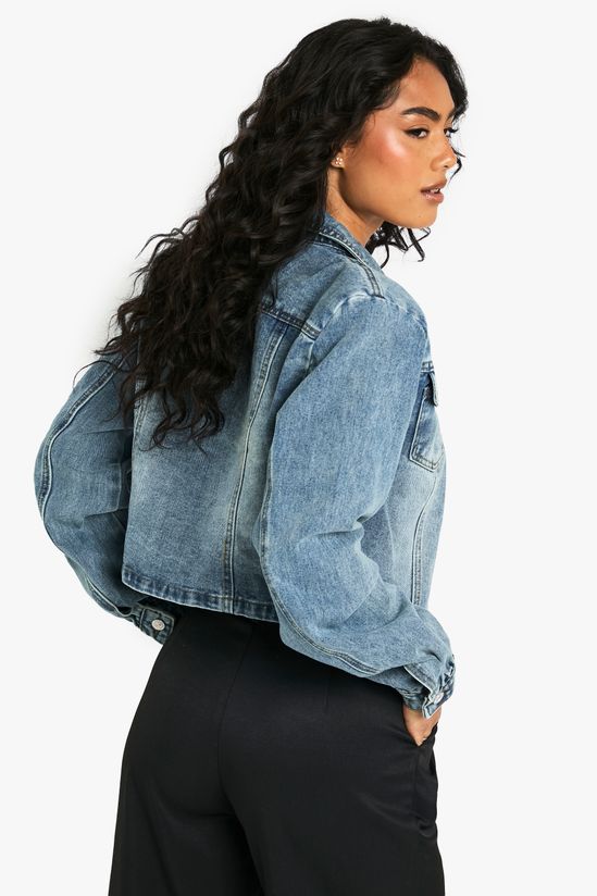 Shoulder Pad Detail Denim Jacket