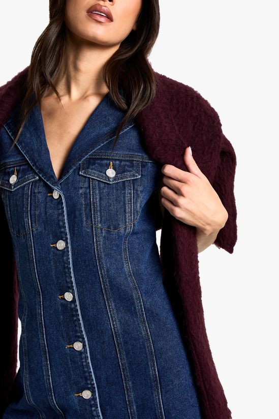 Tall Sleeveless Fitted Denim Mini Dress
