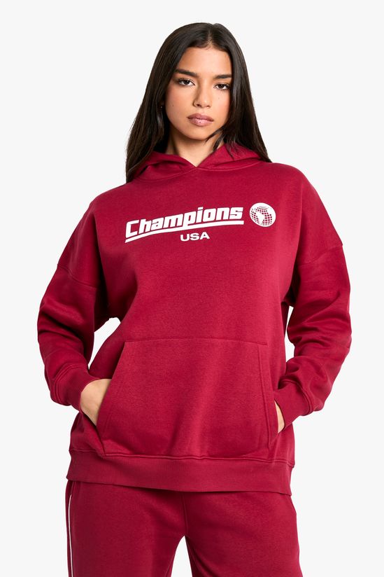 Champions USA Slogan Oversized Hoodie
