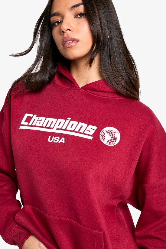 Champions USA Slogan Oversized Hoodie