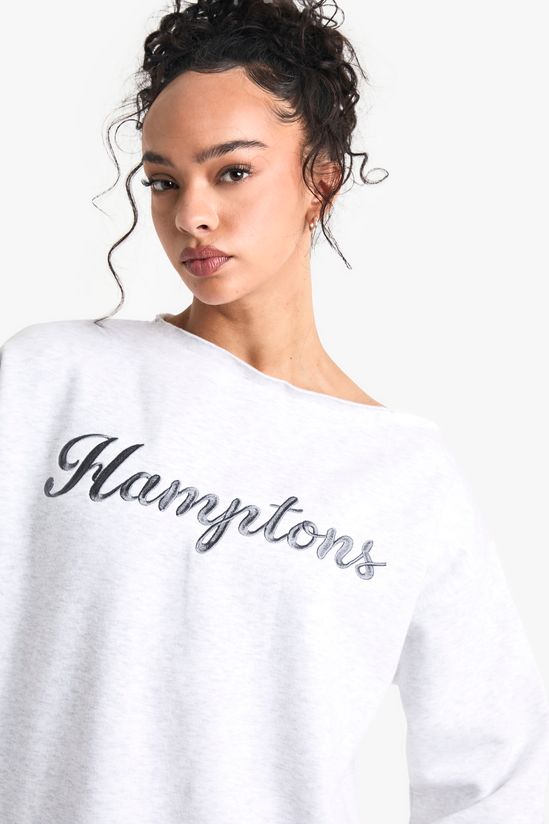 Off the shoulder Embroidered Sweatshirt