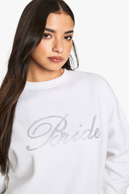 Bridal 'Bride' Diamante Slogan Sweatshirt
