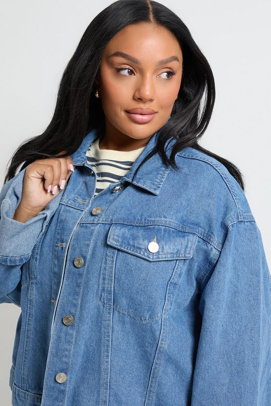 Plus Deep Turn Up Cuff Denim Jacket