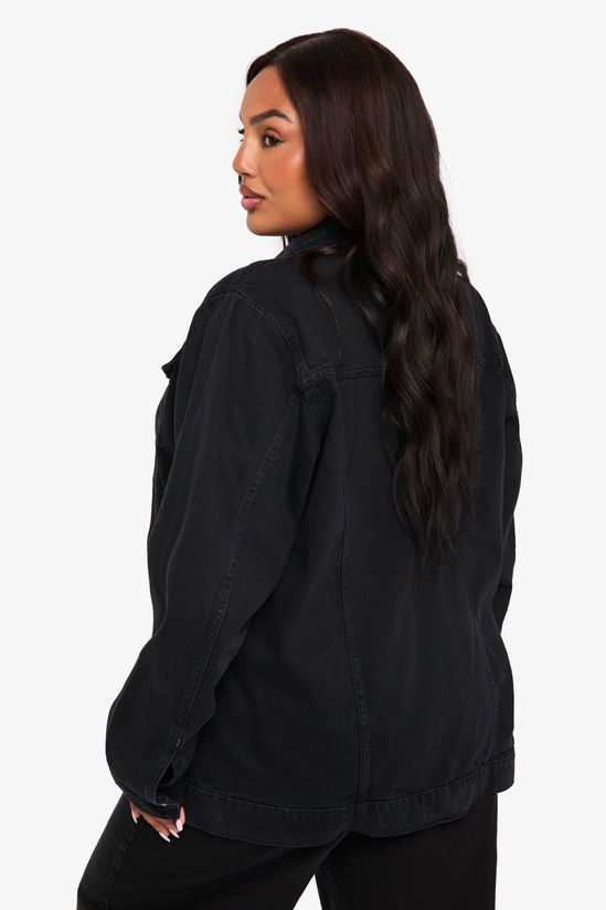 boohoo Plus Deep Turn Up Cuff Denim Jacket