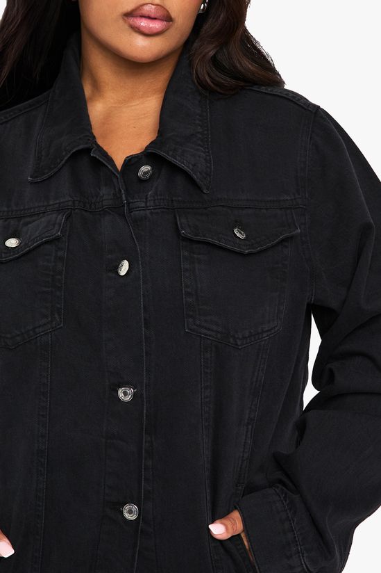 boohoo Plus Deep Turn Up Cuff Denim Jacket