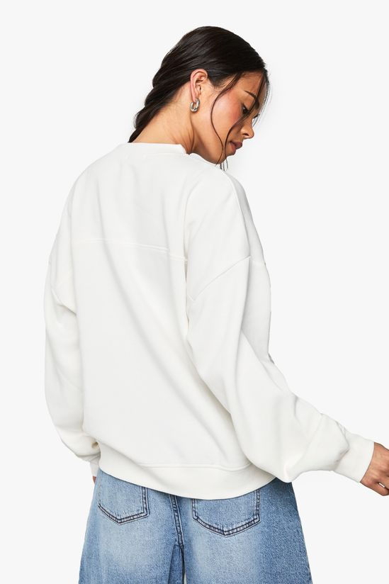 USA Flag Embroidered Oversized Sweatshirt