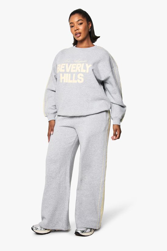Plus Beverly Hill Side Stripe Oversized Sweatshirt