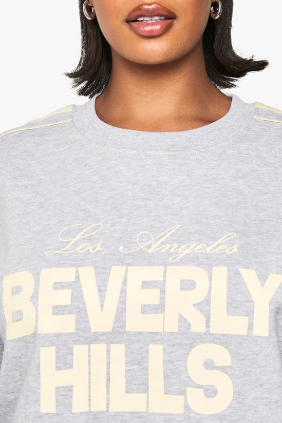 Plus Beverly Hill Side Stripe Oversized Sweatshirt