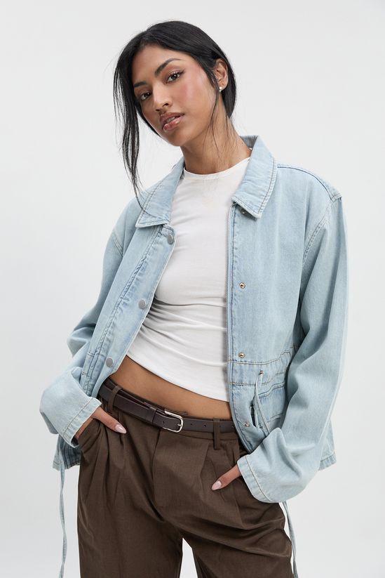 Denim Jacket With Waist Channel
