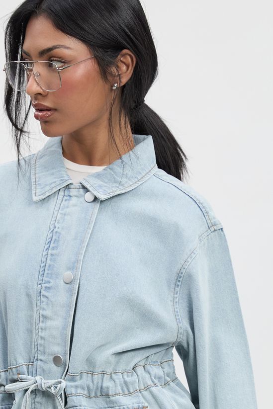 Denim Jacket With Waist Channel