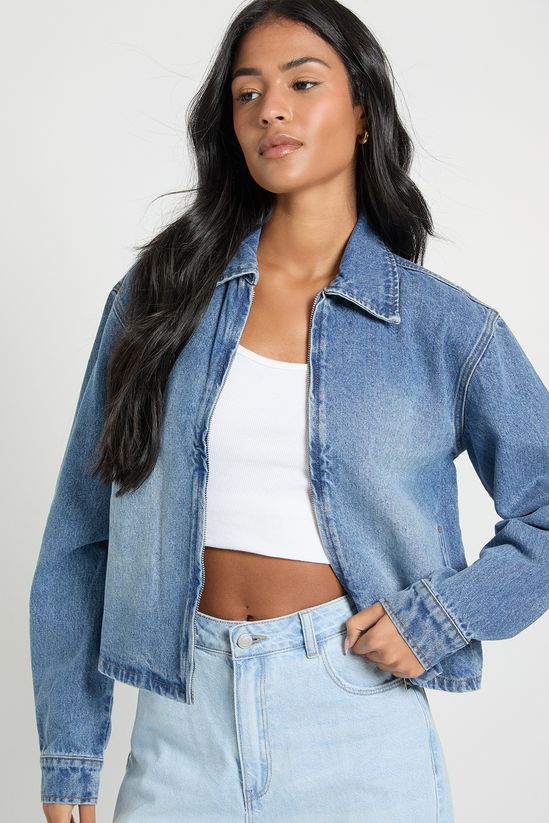 Tall Collared Denim Jacket