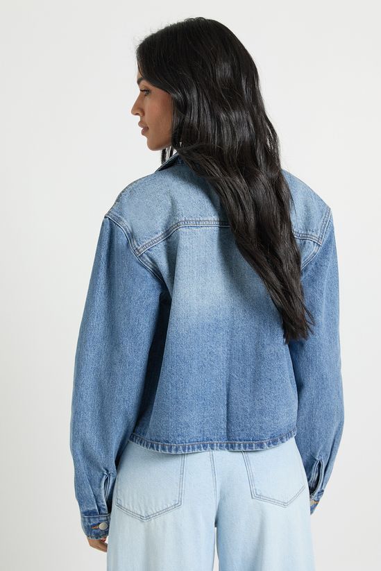 Tall Collared Denim Jacket