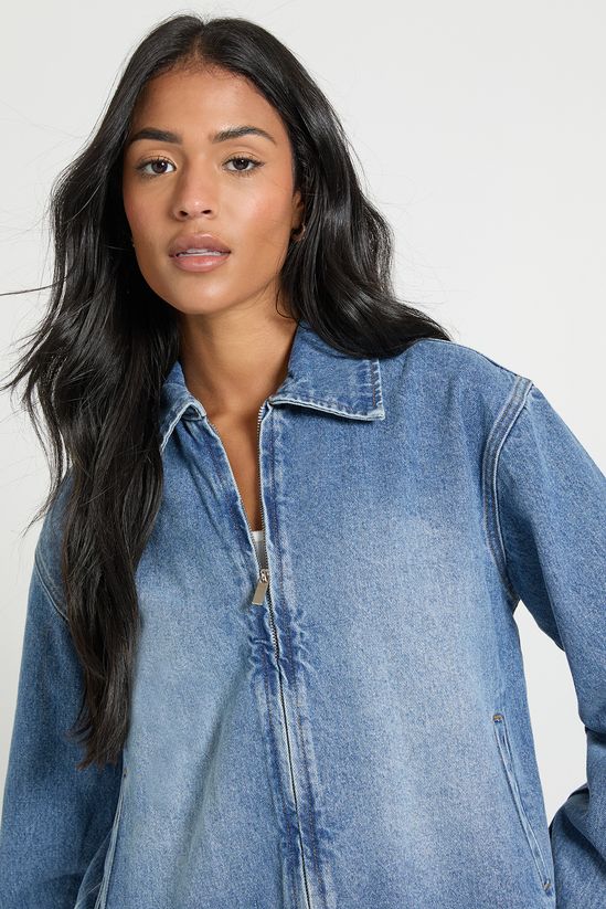 Tall Collared Denim Jacket