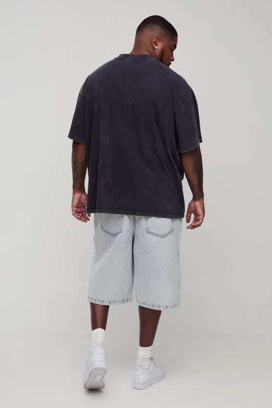 Plus Ice Wash Relaxed Fit Jorts