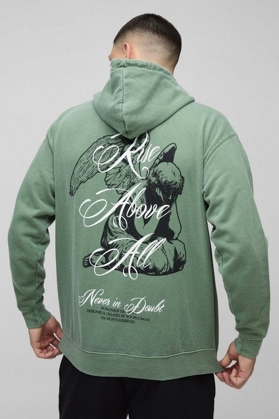 Regular Fit Renaissance Text Graphic Hoodie