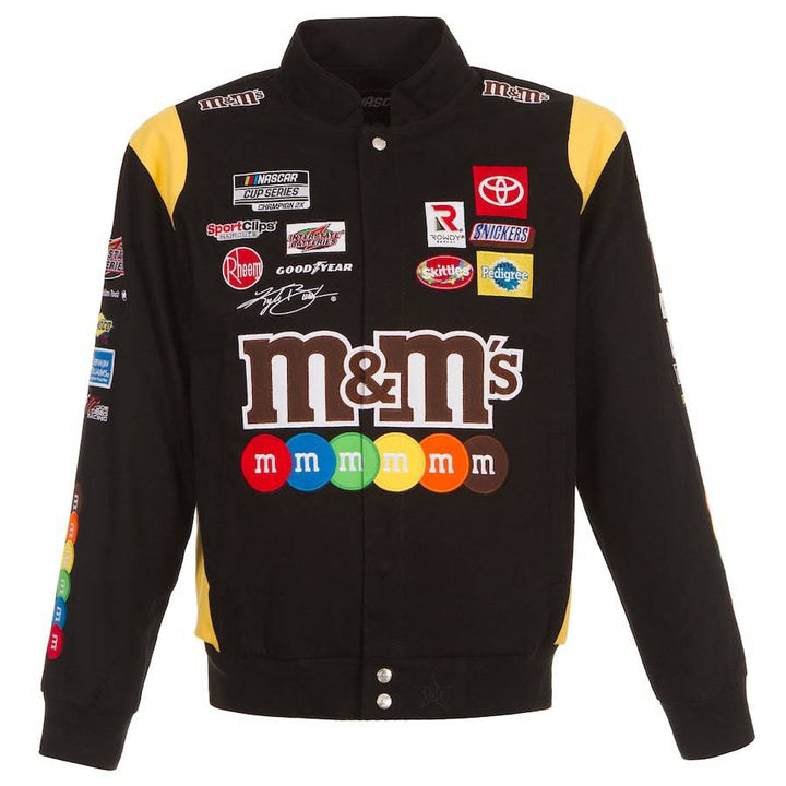 Kyle Busch M&Ms Full-Snap Twill Jacket JH Design Black