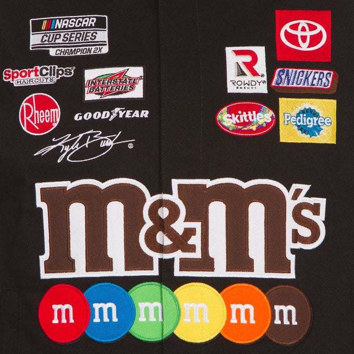 Kyle Busch M&Ms Full-Snap Twill Jacket JH Design Black