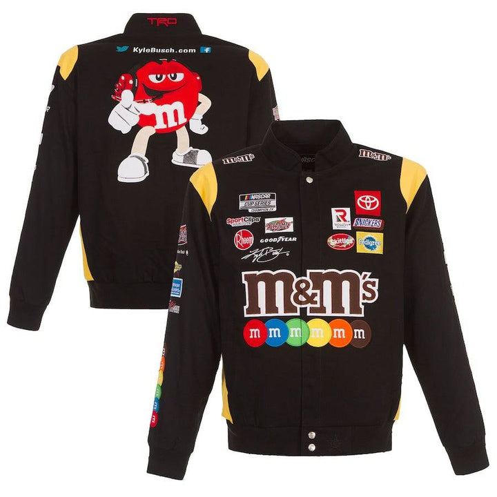 Kyle Busch M&Ms Full-Snap Twill Jacket JH Design Black