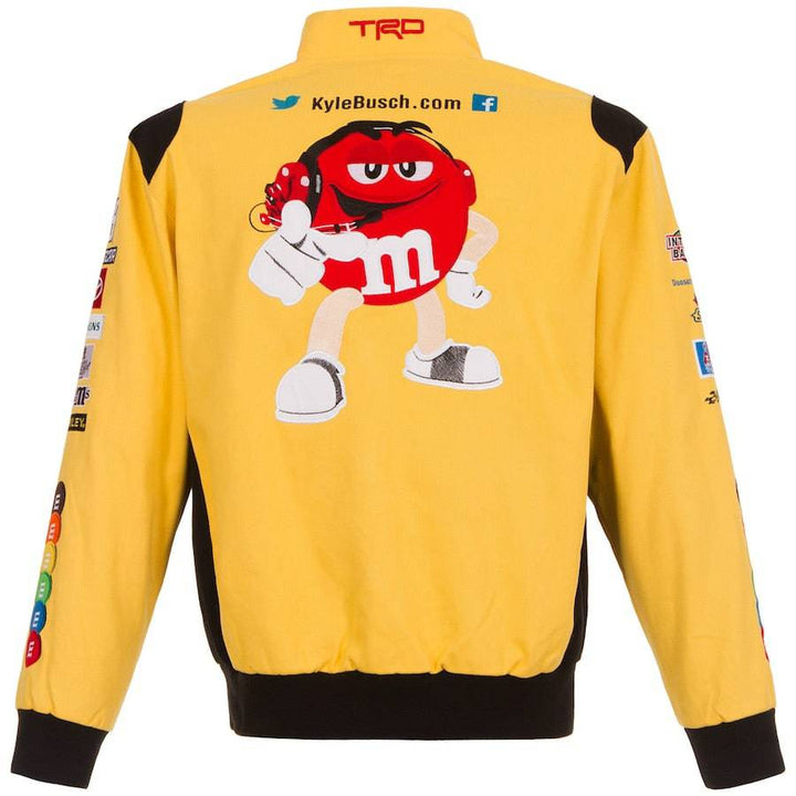 Authentic Kyle Busch M&Ms Full-Snap Twill Uniform Jacket - Yellow JH Design