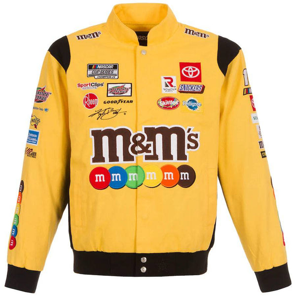 Authentic Kyle Busch M&Ms Full-Snap Twill Uniform Jacket - Yellow JH Design