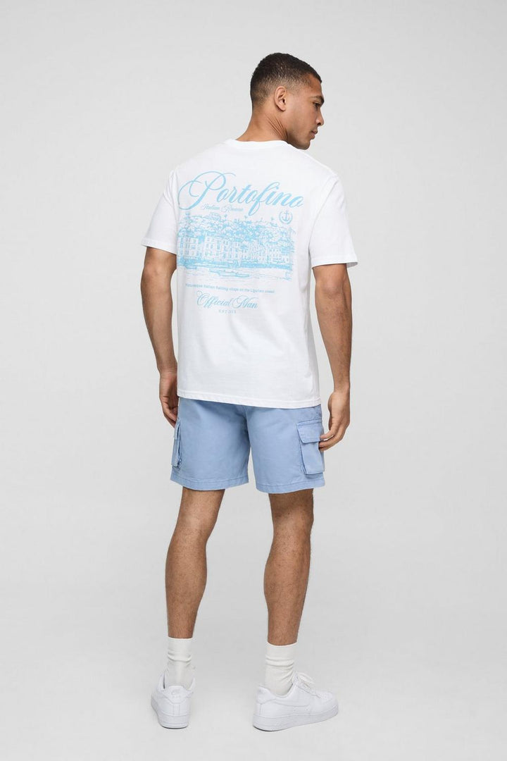 Fixed Waist Relaxed Fit Twill Cargo Short