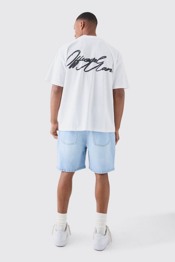 Relaxed Rigid Denim Shorts