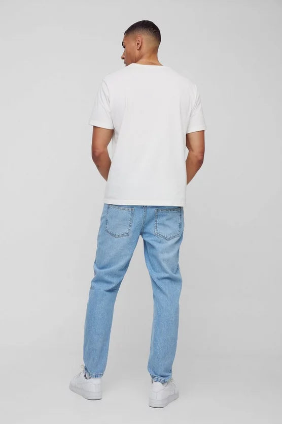 Tapered Fit Rigid Washed Jeans