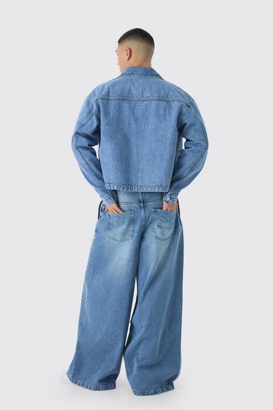 Boxy Denim Harrington Jacket