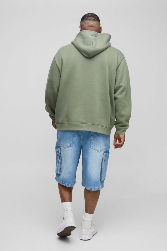 Plus Relaxed Cargo Denim Jorts