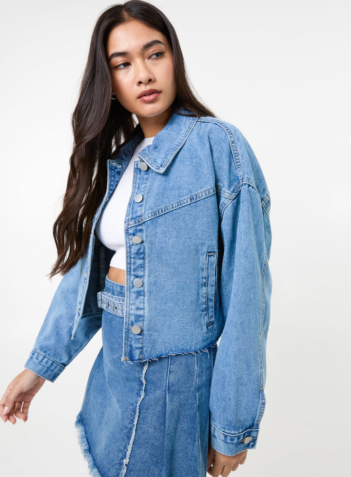 Pink Vanilla Cropped Denim Jacket