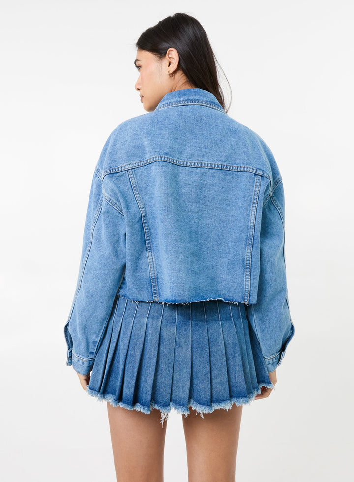 Pink Vanilla Cropped Denim Jacket